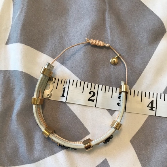 J Crew leather gold and beaded cuff - Picture 6 of 7